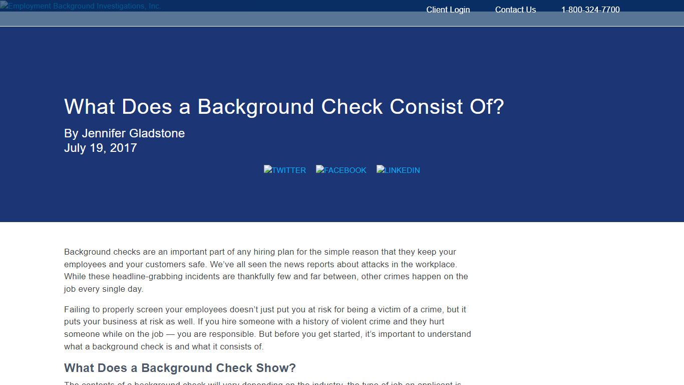What Does a Background Check Consist Of? - Employment Background ...