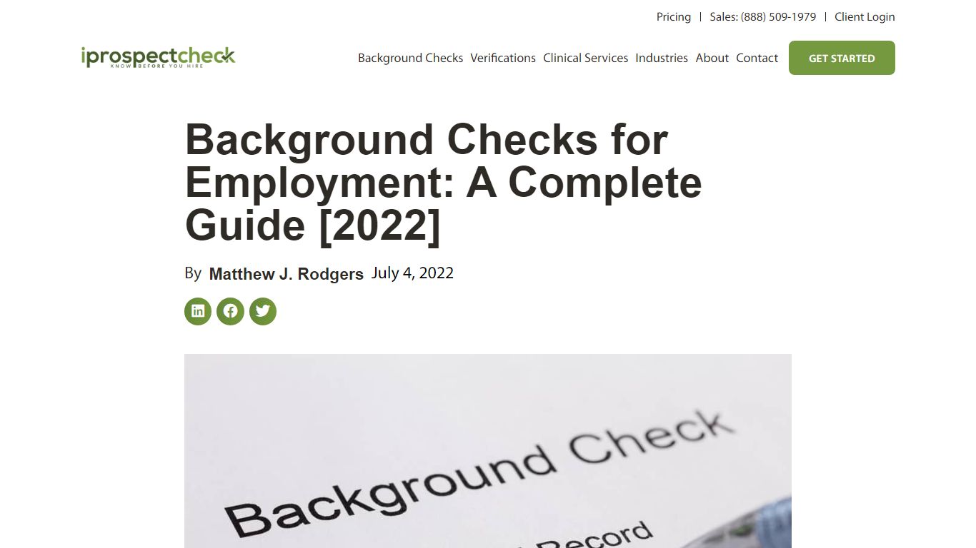 Background Checks for Employment: A Complete Guide [2022] - iprospectcheck